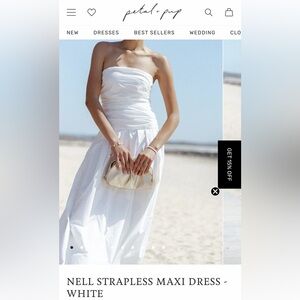 Petal & Pup White Strapless Maxi Dress